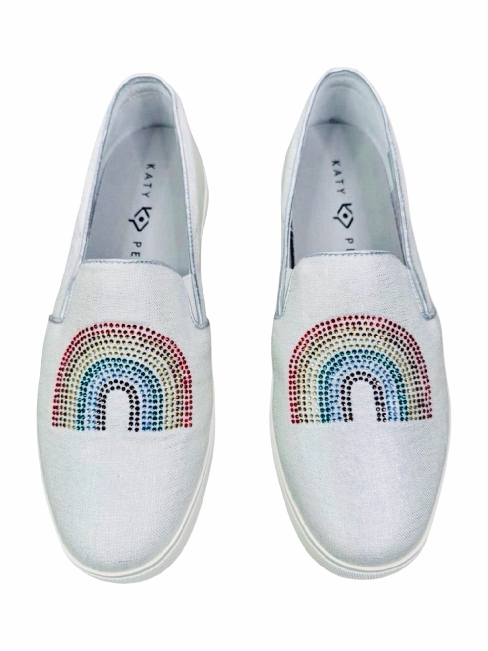 Katy Perry The Kerry Canvas Rainbow Slip-On Sneakers - Size 7.5W